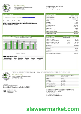USA California City of Foster City business utility bill template in Word and PDF formats